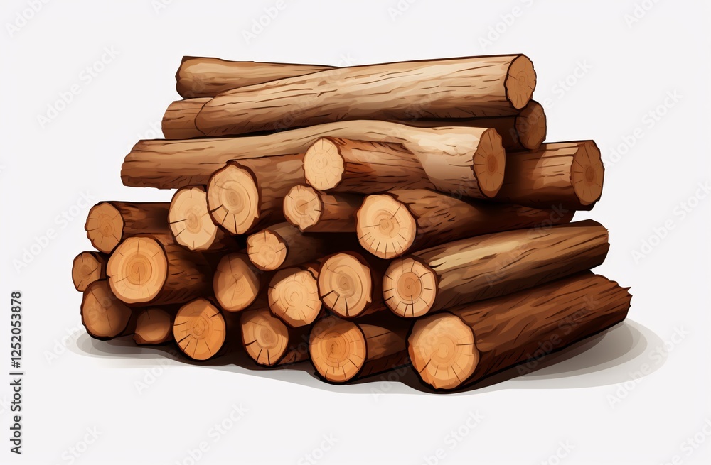 a pile of logs on a white background