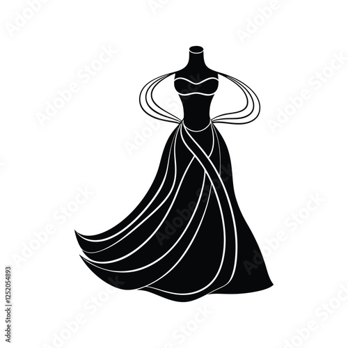 wedding dress vector illustration