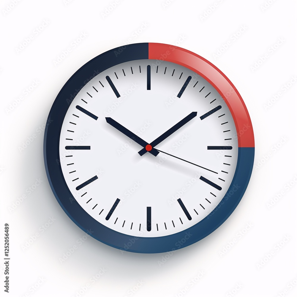 a clock with a red and blue border a clock with a red and blue border