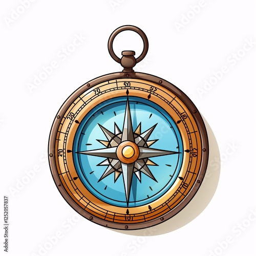 a compass with a blue and gold center