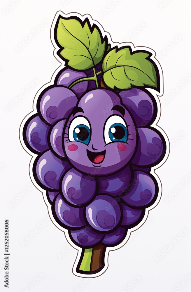 Fototapeta premium a cartoon of a purple grape