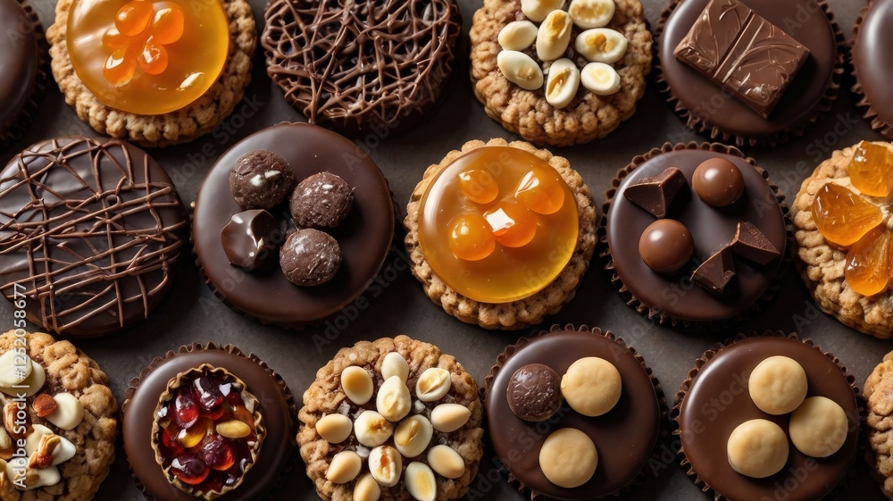 Luxurious French Chocolate Mendiants: A Decadent Assortment of Elegant Desserts Luxurious French Chocolate Mendiants: A Decadent Assortment of Elegant Desserts
