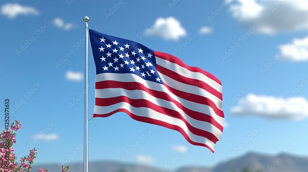Fototapeta premium Waving American Flag