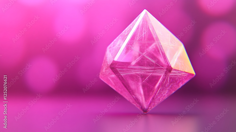 Pink Crystal Gemstone Displays Internal Structure Pink Crystal Gemstone Displays Internal Structure