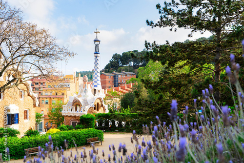 Photography Barcelona cityscape on sunny summer day, travel destination and vacations concept