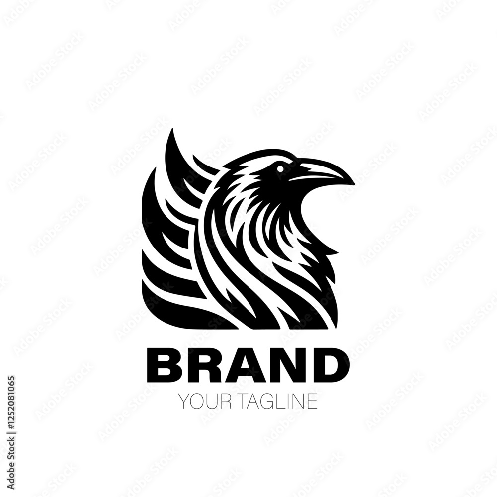Obraz premium Crow Logo. Crow Logo Design. Crow Logo Brand. Crow Logo Vector Design Isolated on White Background