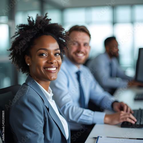 a woman sitting in front of a laptop computer