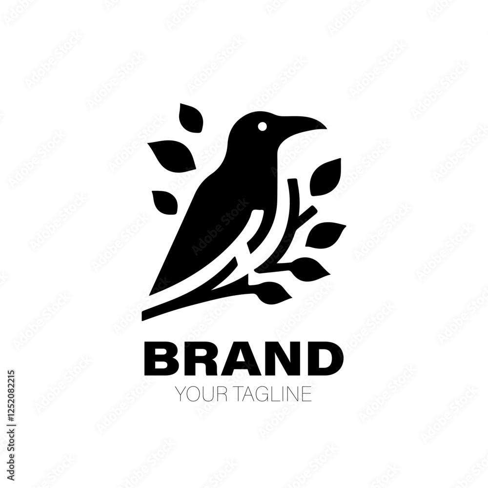 Fototapeta premium Crow Logo. Crow Logo Design. Crow Logo Brand. Crow Logo Vector Design Isolated on White Background