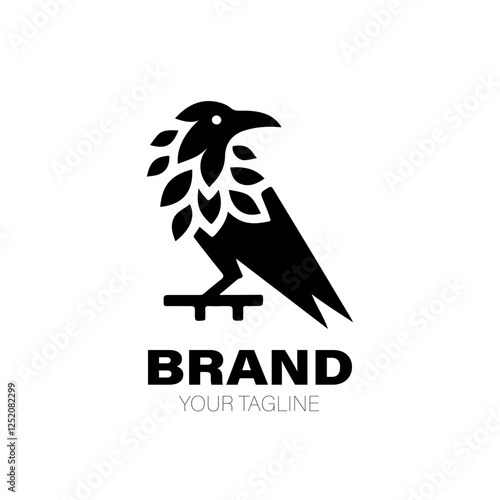 Crow Logo. Crow Logo Design. Crow Logo Brand. Crow Logo Vector Design Isolated on White Background