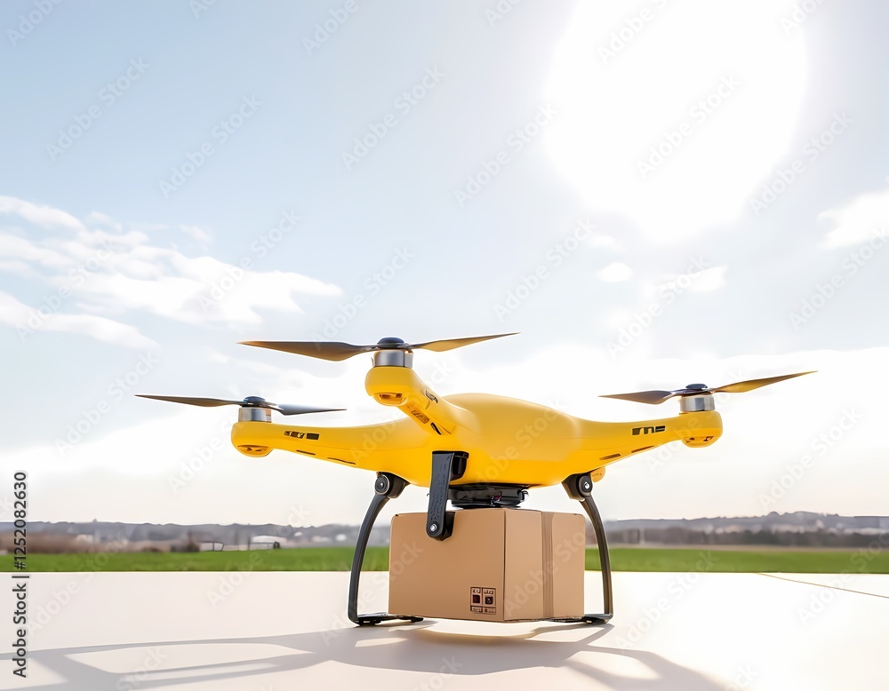 Fototapeta premium Futuristic Delivery Drone with Illuminated Design