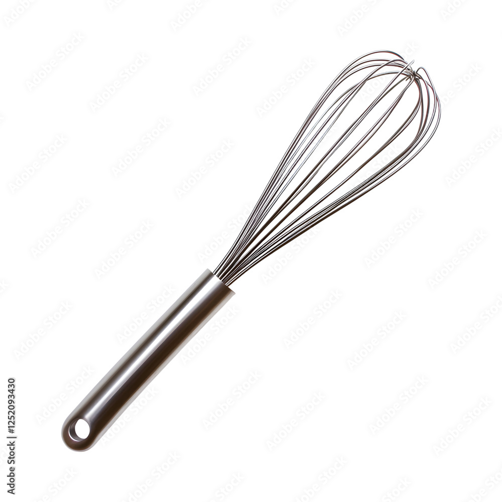 Modern Dough Whisk with Polished Loops Isolated on Transparent Background Modern Dough Whisk with Polished Loops Isolated on Transparent Background
