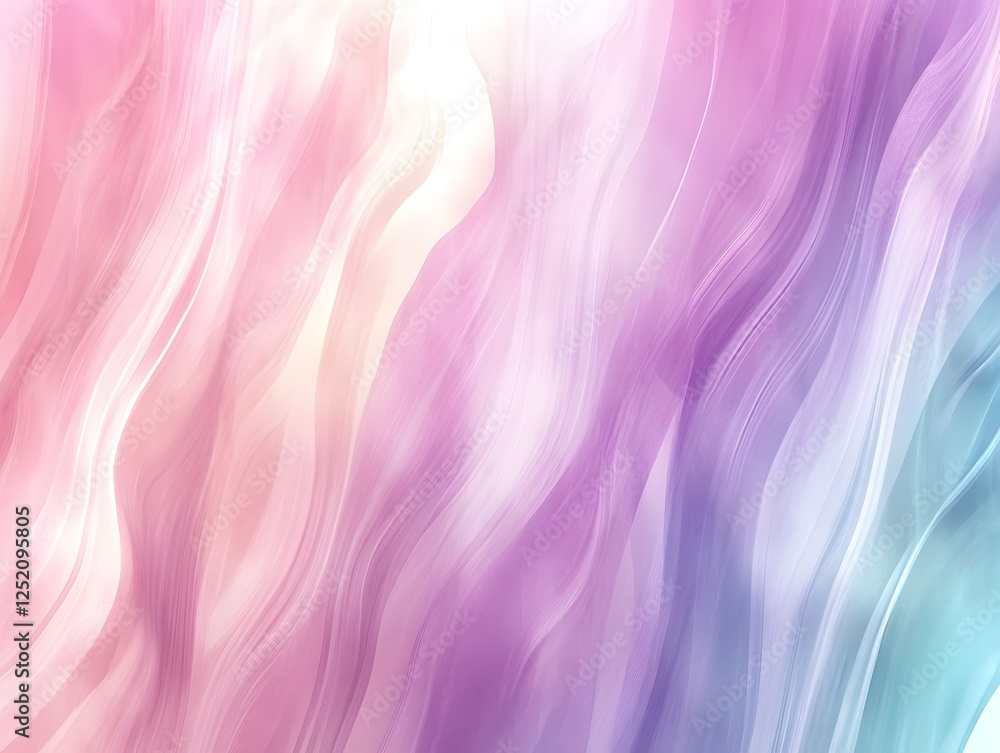 Obraz premium Abstract Dreamscape: A mesmerizing swirl of vibrant colors in soft, flowing waves, evoking feelings of serenity and optimism. The colors blend seamlessly, creating a dreamy and ethereal atmosphere.