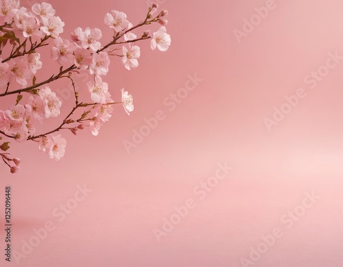 Wallpaper Mural Delicate cherry blossom branch against a soft pink background, enhancing spring's beauty. Torontodigital.ca