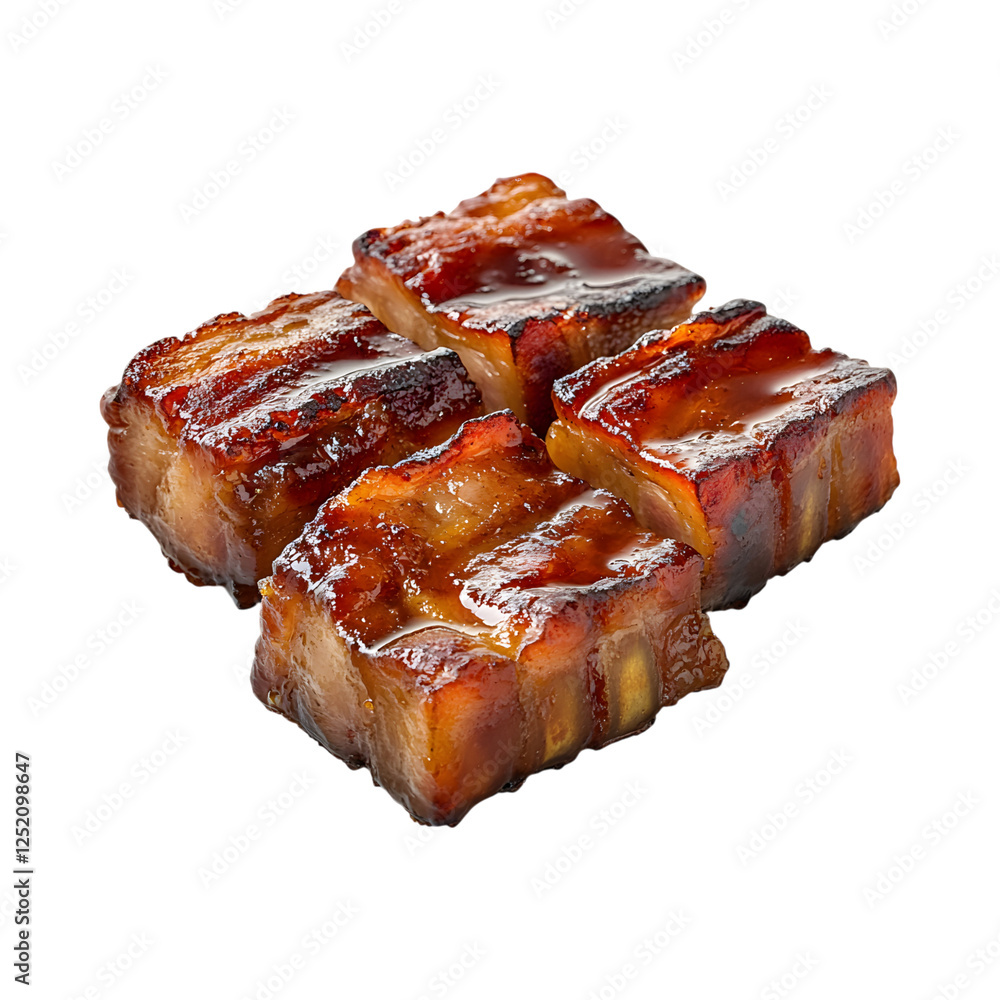 Caramelized Pork Belly Sauce Isolated on Transparent Background Caramelized Pork Belly Sauce Isolated on Transparent Background