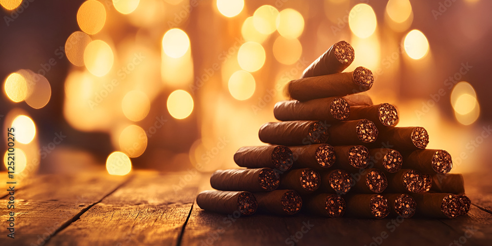 Obraz premium Christmas Tree Made from Wine Corks on Wooden Background with Fir Branches, Cones, and Bows