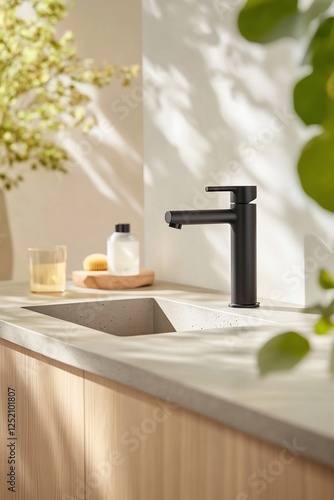 Modern Kitchen Sink Faucet, Natural Light photo