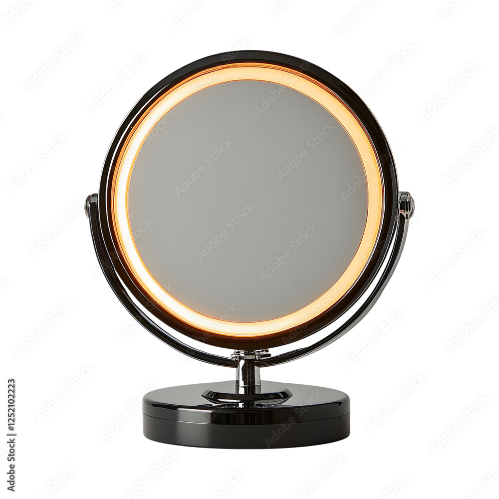 Elegant Vanity Mirror with LED Lighting Isolated on Transparent Background Elegant Vanity Mirror with LED Lighting Isolated on Transparent Background