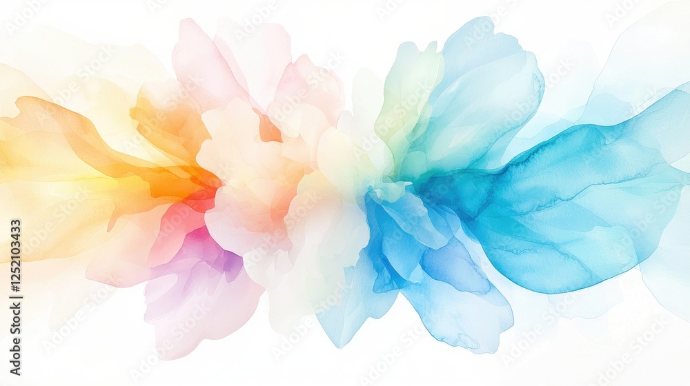 Obraz premium Colorful abstract ink art, fluid design, white background, website banner