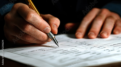 Wallpaper Mural Filling out form with pen in professional setting Torontodigital.ca