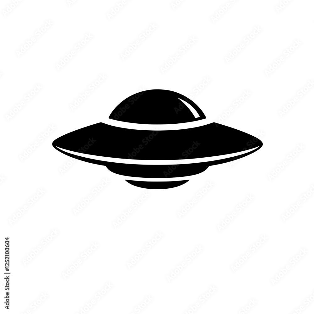 UFO Icon: A simple yet striking icon of a classic flying saucer silhouette, perfect for representing extraterrestrial concepts, conspiracy theories, or futuristic themes. UFO Icon: A simple yet striking icon of a classic flying saucer silhouette, perfect for representing extraterrestrial concepts, conspiracy theories, or futuristic themes.