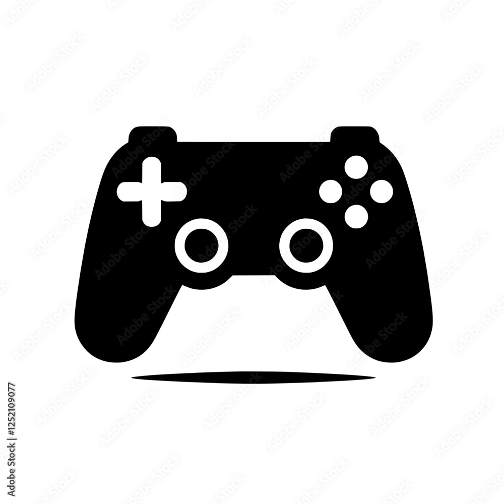 Game Controller Icon: A sleek, minimalist icon depicting a classic gamepad, perfect for gaming websites, apps, or presentations. The bold, black silhouette is set against a clean background. Game Controller Icon: A sleek, minimalist icon depicting a classic gamepad, perfect for gaming websites, apps, or presentations. The bold, black silhouette is set against a clean background.