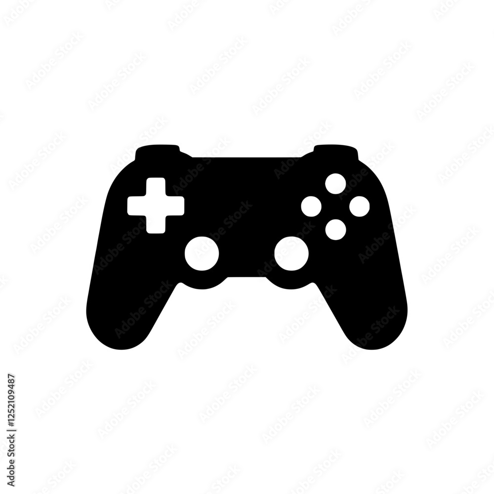 Game Controller Icon: A sleek, black silhouette of a video game controller, ready for action. Perfect for websites, apps, and gaming-related designs. Game Controller Icon: A sleek, black silhouette of a video game controller, ready for action. Perfect for websites, apps, and gaming-related designs.