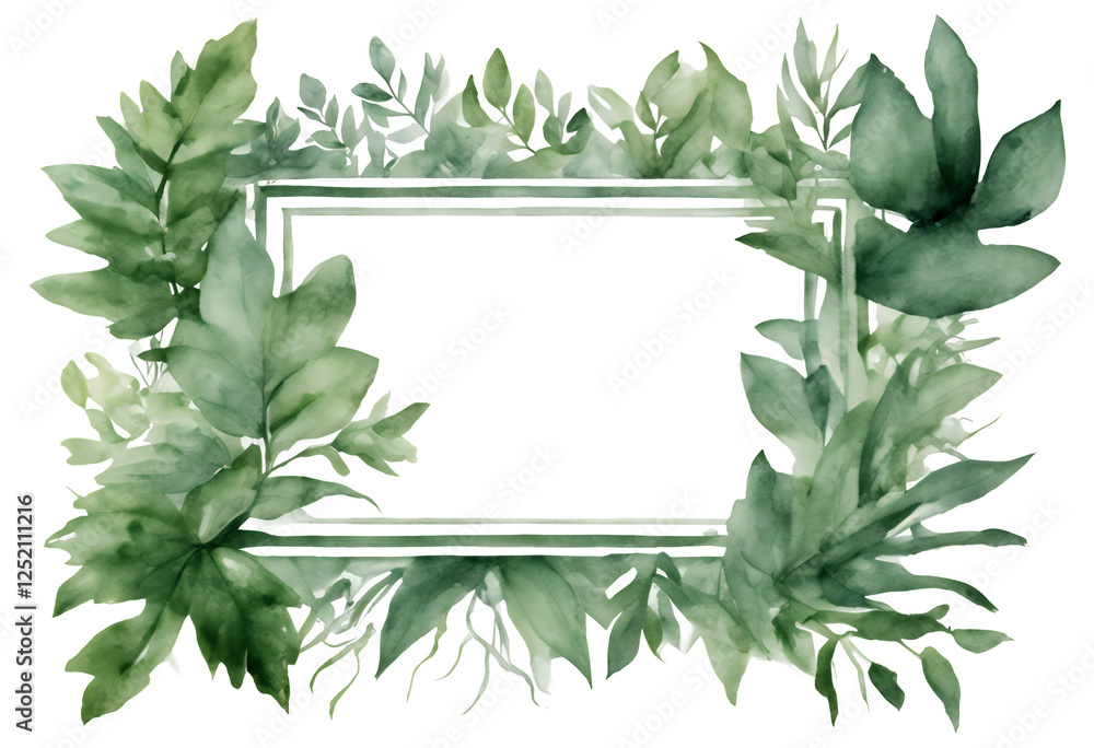 white chaplet green plants leaves botany design frames set plant elements illustration form branch drawing background invitation decorative floral wedding frame isolated tree leaf watercolor