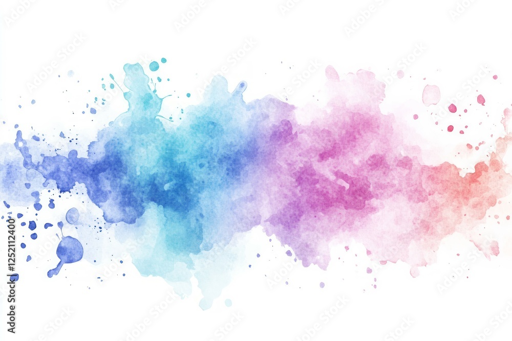Obraz premium Colorful watercolor splash isolated on white background. Artificial Intelligence