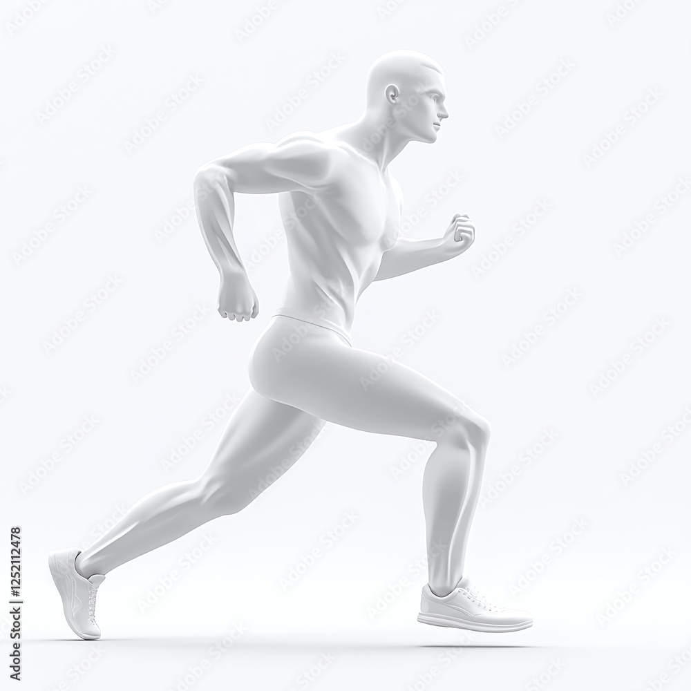 3d icon of white running figure isolated on white background. 3d icon of white running figure isolated on white background.
