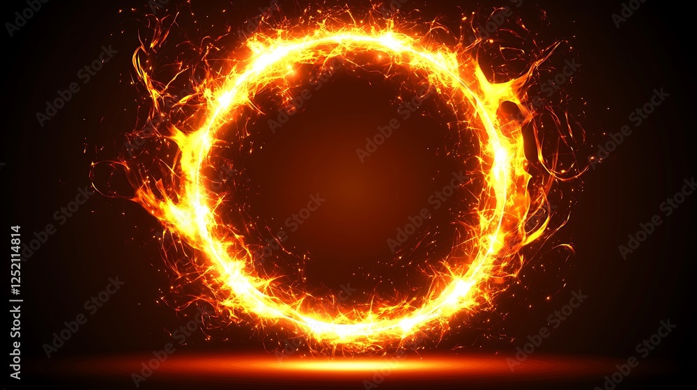 Fiery Ring of Bright Burning Energy Abstract Art Fiery Ring of Bright Burning Energy Abstract Art