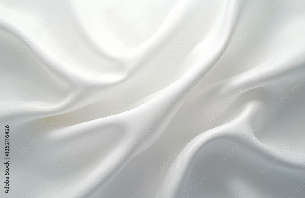 White waving silk fabric with smooth flowing texture. Gentle soft delicate folds, light sheen. Luxurious lightweight textile background for fashion designs. White waving silk fabric with smooth flowing texture. Gentle soft delicate folds, light sheen. Luxurious lightweight textile background for fashion designs.
