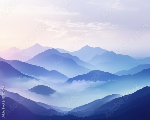 Water Color, Majestic mountain view nature landscape serenity soft light atmosphere wide angle tranquil beauty