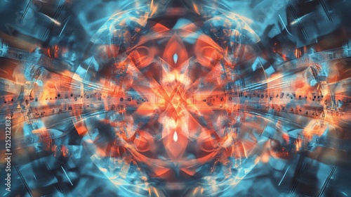 Abstract Music Notes and Light Patterns Creates a Dynamic and Ethereal Effect
