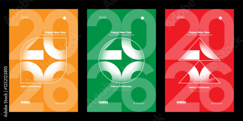 A vibrant and modern 3D design featuring the year 2026 in various gradient color