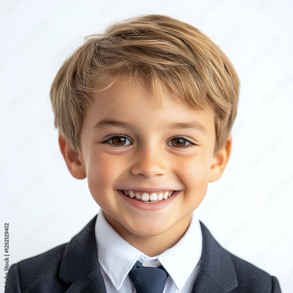 Happy smiling schoolboy in uniform isolated on white background. Happy smiling schoolboy in uniform isolated on white background.
