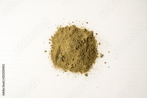 Moringa Matcha Wheatgrass Green Powder. Food supplement, healthy food lifesyle photo