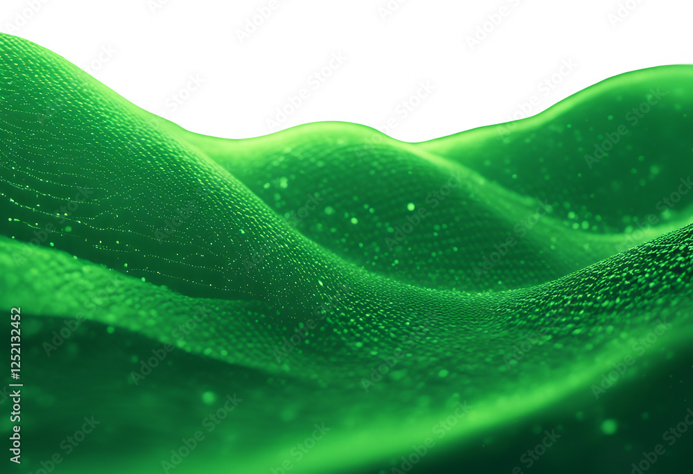 datum wave banner visualization futuristic 3d big art data rendering three-dimensional analysis illustration background ai business concept particles technology green dynamic abstract colours