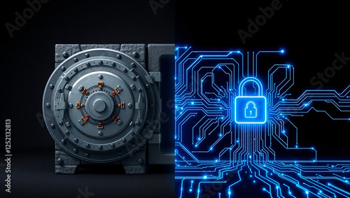 Physical bank with quantum encryption - Cyber security photo