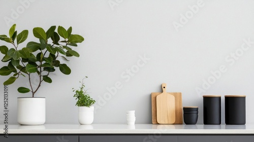 Modern Minimalist Kitchen Decor With Plants