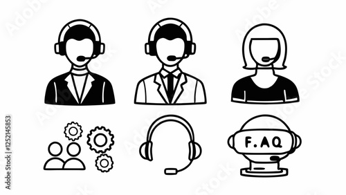 Customer Support Icons Set for Digital Products