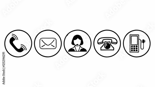 Simple Contact Icons for Business Communication