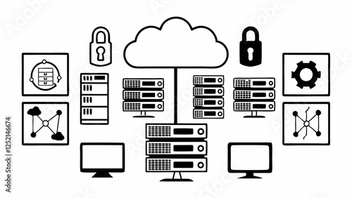 Secure Cloud-Based Data Center Infrastructure Diagram