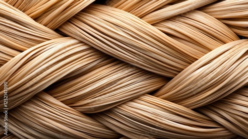 Woven Straw Texture Close-up