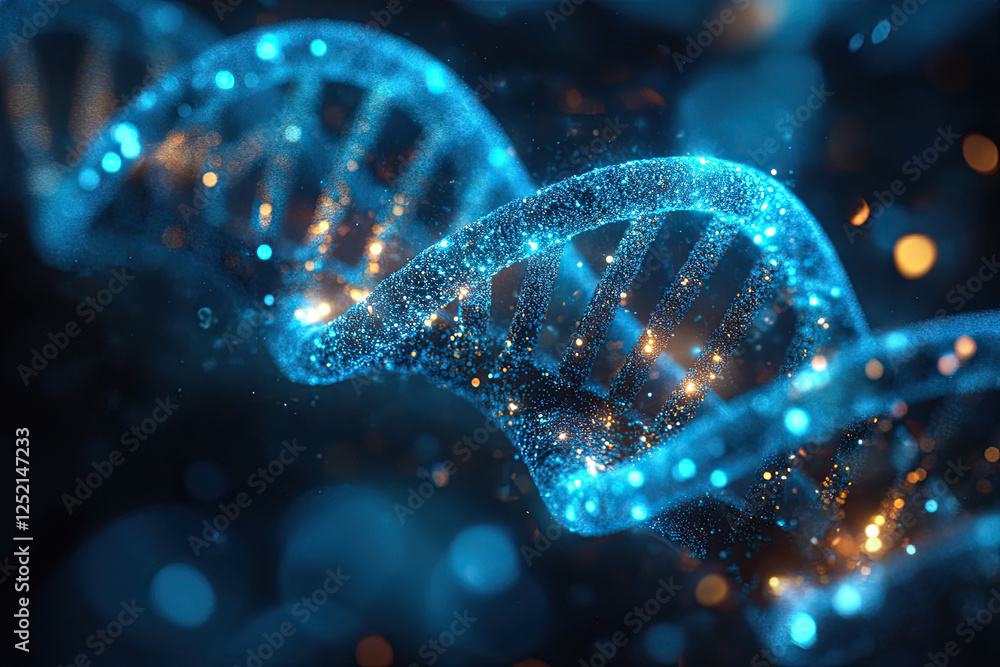 Holographic universe forming around a dna strand in waves and particles with colorful vibration frequency