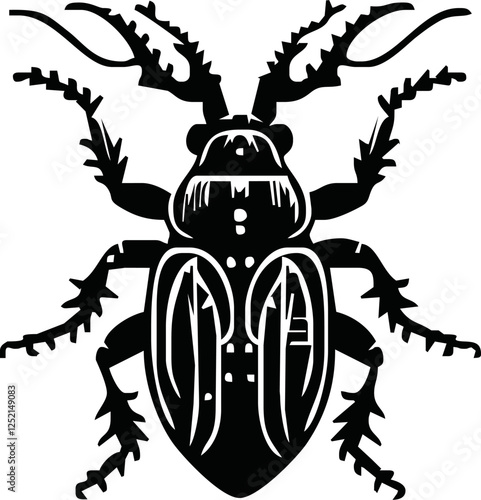 Bug silhouette isolated on white background. Bug icon vector illustration design