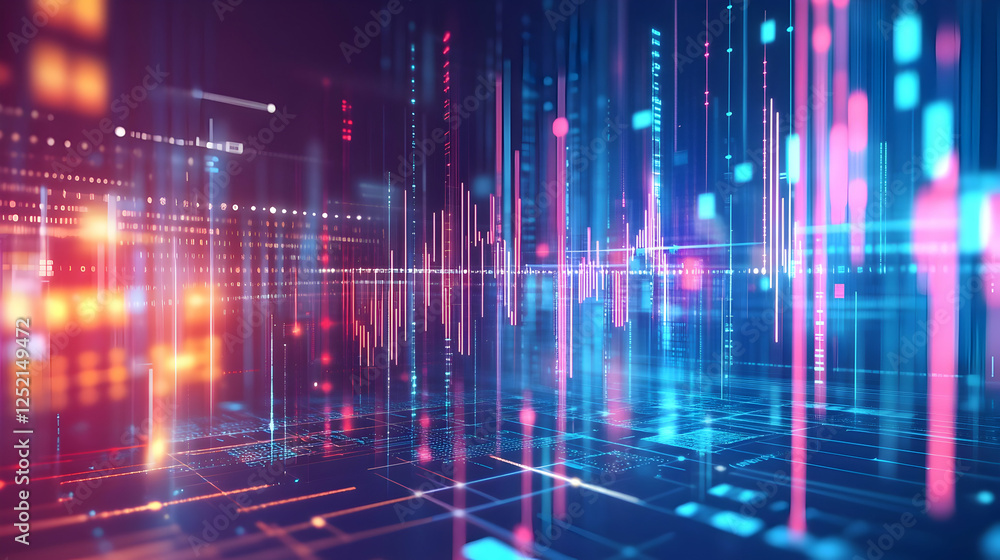 Abstract digital data flow, glowing lines, technology background Abstract digital data flow, glowing lines, technology background