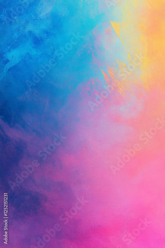 Vibrant abstract background with blue, pink, and yellow gradient