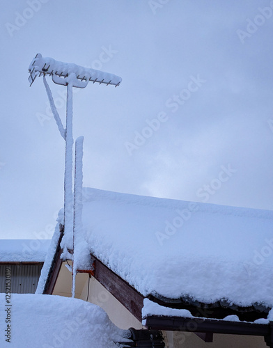 屋根に積もる雪