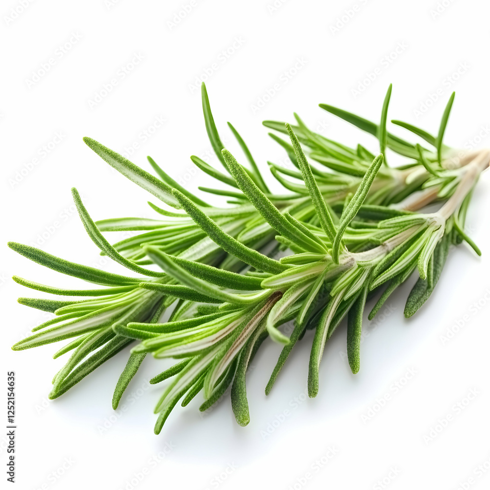 Fresh Rosemary Sprigs Isolated On White Background Fresh Rosemary Sprigs Isolated On White Background