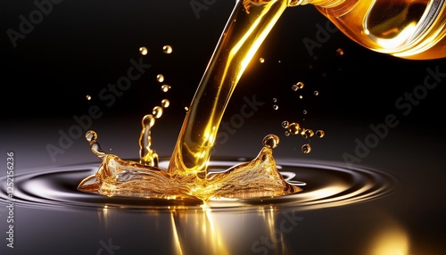 Wallpaper Mural Pouring Glowing Oil into Water on a Dark Reflective Surface Torontodigital.ca